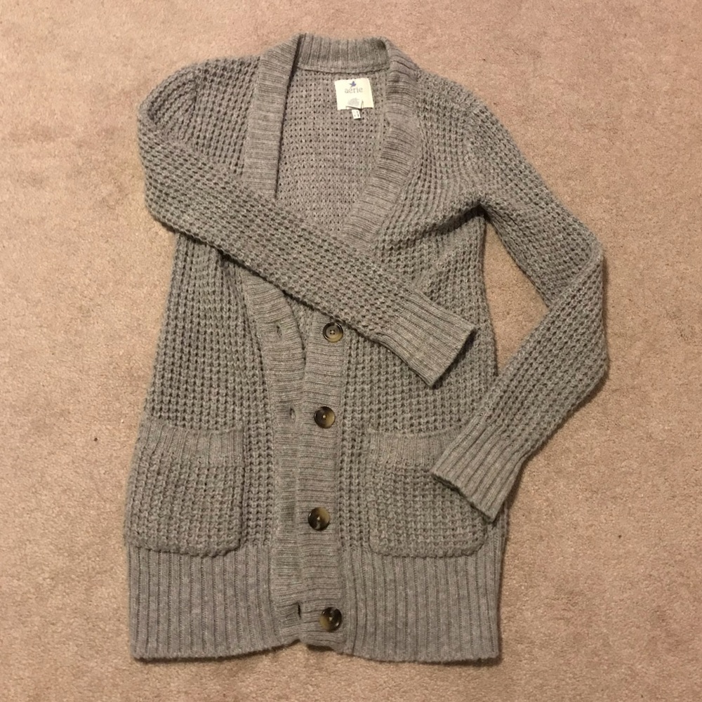 Aerie Knitted Gray cardigan